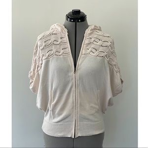 Roxy - cable knit hoodie - boho - size medium